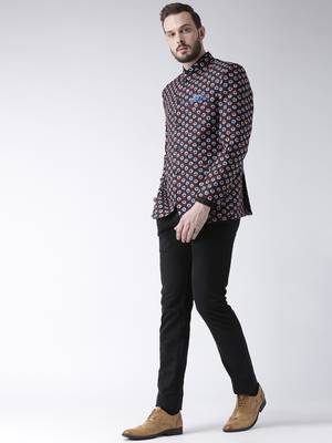 Multicolor Printed Polyester Stitched Men Blazers 2