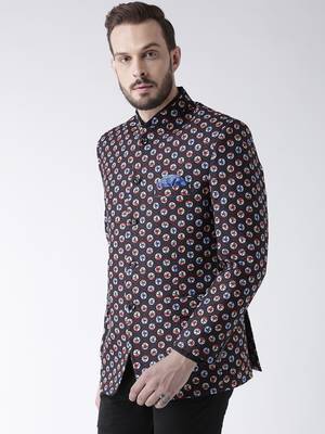 Multicolor Printed Polyester Stitched Men Blazers 3
