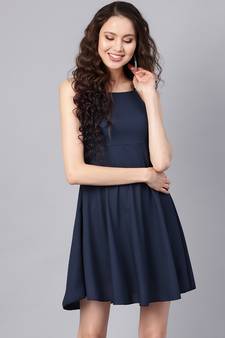 blue Strappy Short Dress