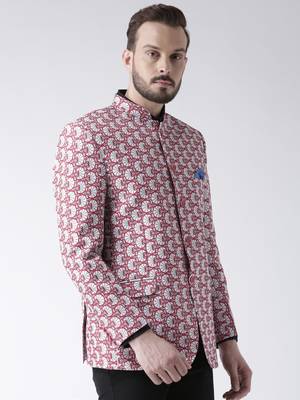 Multicolor Printed Polyester Stitched Men Blazers 4