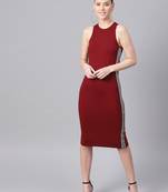 Maroon Box Back Bodycon Athleisure Dress