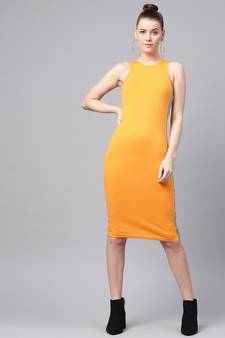 Mustard Box Back Bodycon Athleisure Dress