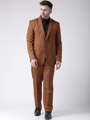 Brown Plain Viscose Stitched Men Blazers 4
