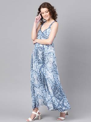 Blue & White Strappy Maxi 2