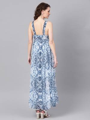 Blue & White Strappy Maxi 3