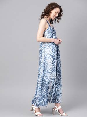 Blue & White Strappy Maxi 4