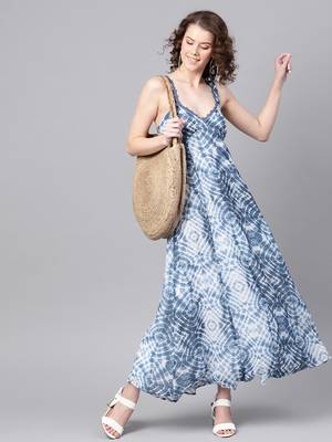 Blue & White Strappy Maxi 6