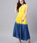 Yellow & blue Ombre Flared Maxi
