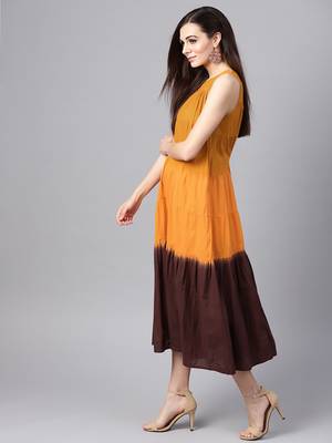 Mustard & Brown Ombre tie_dyered Maxi 2