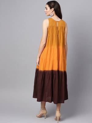 Mustard & Brown Ombre tie_dyered Maxi 3