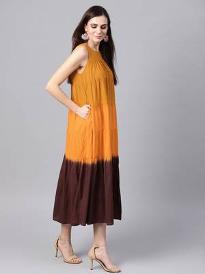 Mustard & Brown Ombre tie_dyered Maxi 4