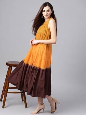 Mustard & Brown Ombre tie_dyered Maxi 6