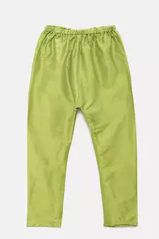 Green woven polyester boys-kurta-pyjama