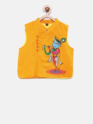 Red woven polyester boys-kurta-pyjama 4