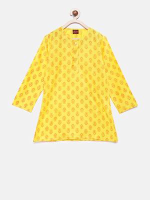 Yellow woven polyester boys-kurta-pyjama 2