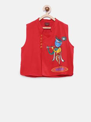 Yellow woven polyester boys-kurta-pyjama 4