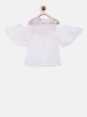 White woven chiffon kids-tops 2