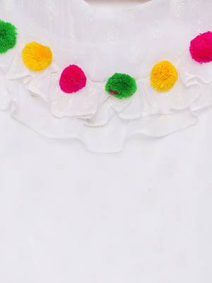 White woven chiffon kids-tops 4
