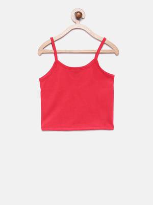 Pink woven georgette kids-tops 3