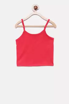Pink woven georgette kids-tops