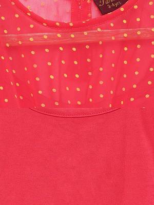 Pink woven georgette kids-tops 4