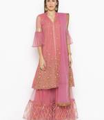 Light Pink Embroidered Faux Net Salwar