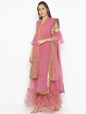 Light Pink Embroidered Faux Net Salwar 2