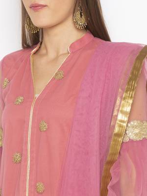 Light Pink Embroidered Faux Net Salwar 4