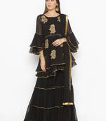 Black Embroidered Georgette Salwar