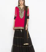 Pink Embroidered Georgette Salwar