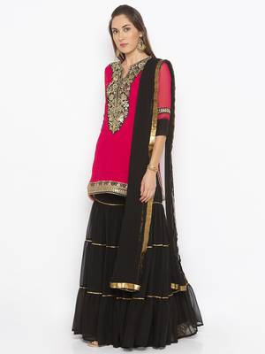 Pink Embroidered Georgette Salwar 2
