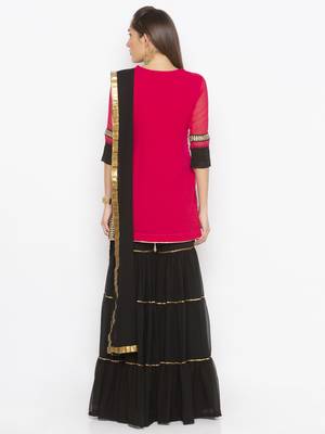 Pink Embroidered Georgette Salwar 3
