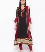 Black Embroidered Georgette Salwar