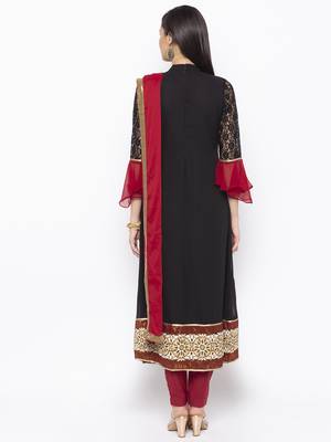 Black Embroidered Georgette Salwar 3
