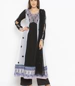 Black Embroidered Georgette Salwar