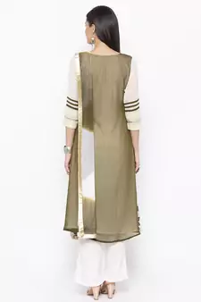 Green Embroidered Georgette Salwar