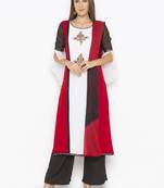 Off White Embroidered Georgette Salwar