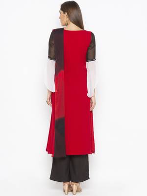 Off White Embroidered Georgette Salwar 3