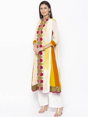 Off White Embroidered Georgette Salwar 2