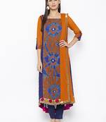 Mustard Embroidered Georgette Salwar