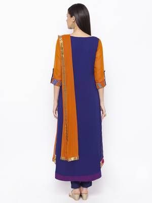 Mustard Embroidered Georgette Salwar 3