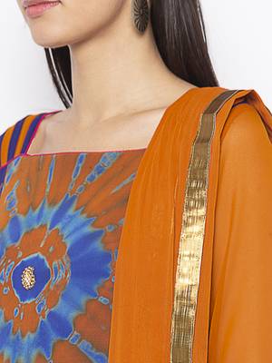 Mustard Embroidered Georgette Salwar 4