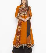 Mustard Embroidered Georgette Salwar