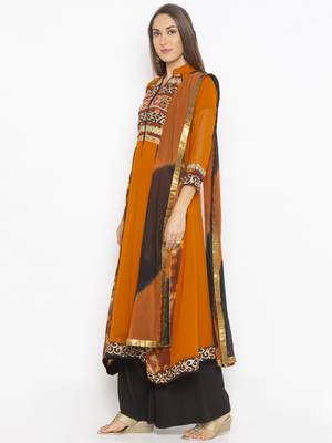 Mustard Embroidered Georgette Salwar 2