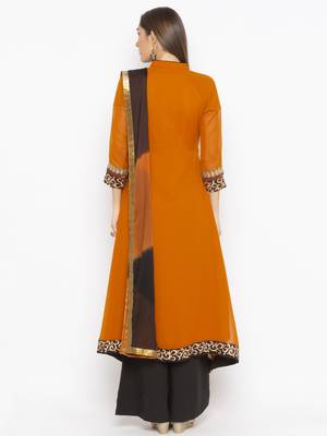 Mustard Embroidered Georgette Salwar 3