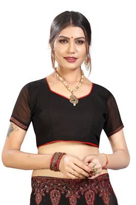 Black Embroidered Georgette Saree With Blouse 5