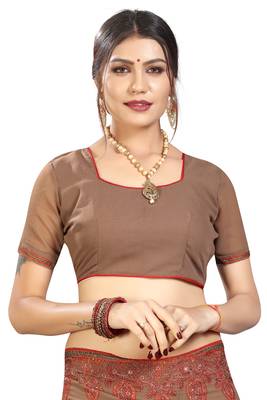 Beige Embroidered Georgette Saree With Blouse 5