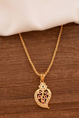 Mango pendant necklace MEDIUM length one gram gold 1