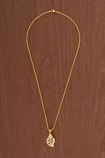 Mango pendant necklace MEDIUM length one gram gold