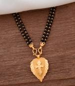 Black beads mangalsutra LONG with cross vati one gram gold